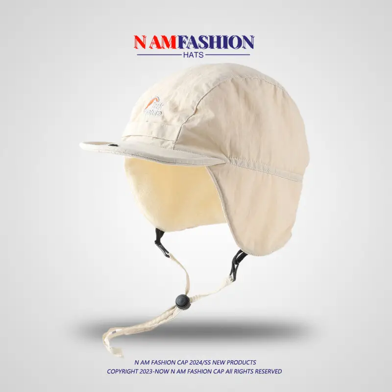 Women Fleece Ear Hat Warm Winter Cap White - Image 2