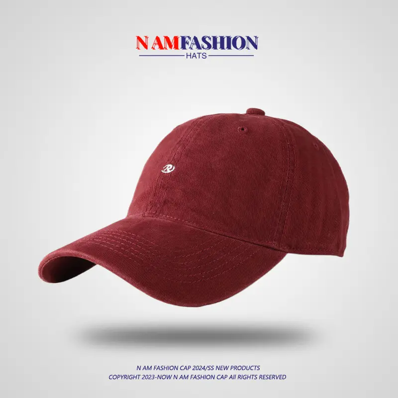 Maroon Embroidered Baseball Cap for Men Women
