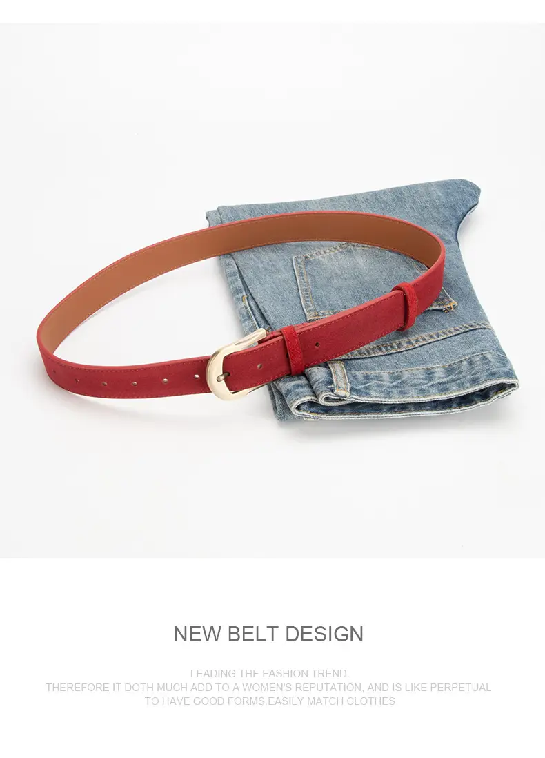 Frosted Velvet Belt Women's Trendy Pin Buckle Belt — feature 11