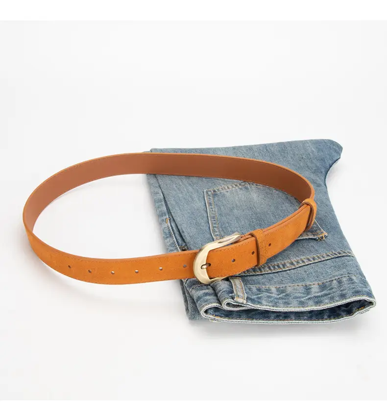 Frosted Velvet Belt Women's Trendy Pin Buckle Belt — feature 12
