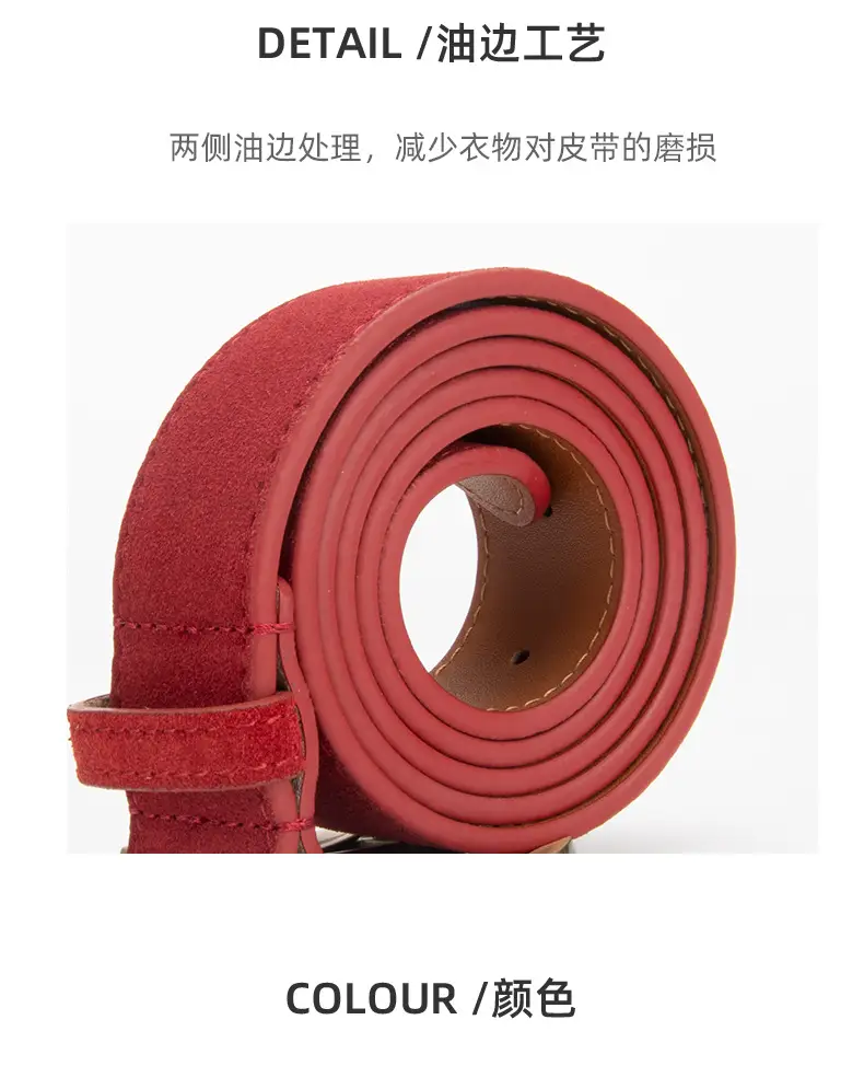 Frosted Velvet Belt Women's Trendy Pin Buckle Belt — feature 7