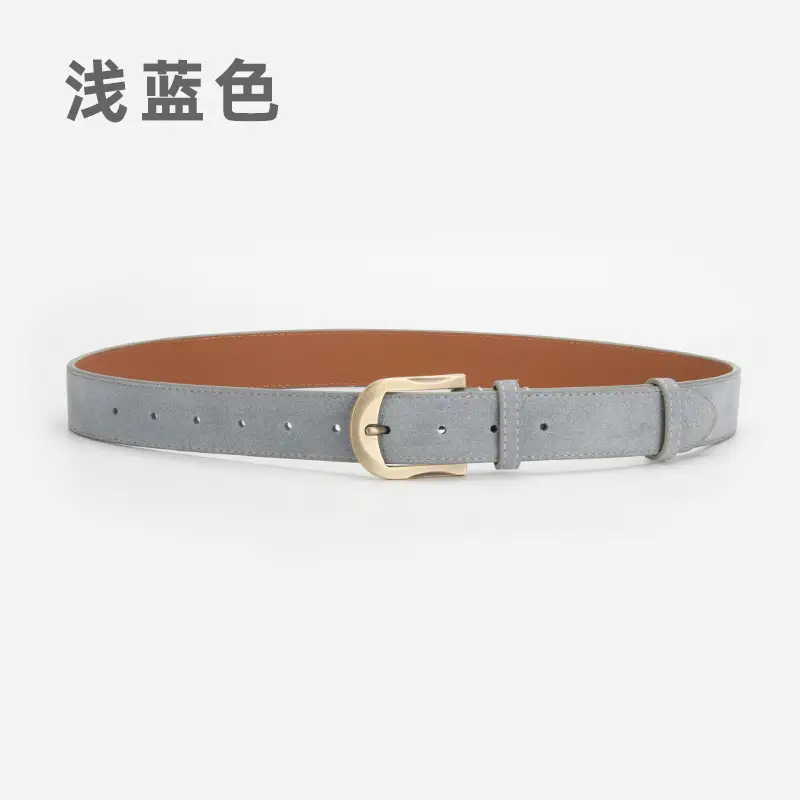 Frosted Velvet Belt Women's Trendy Pin Buckle Belt