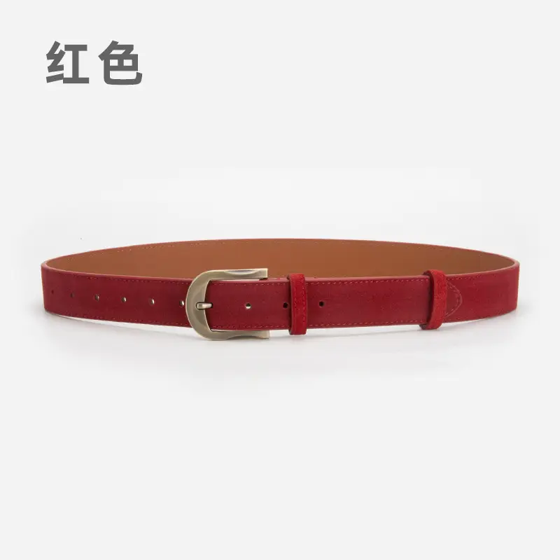 Frosted Velvet Belt Women's Trendy Pin Buckle Belt