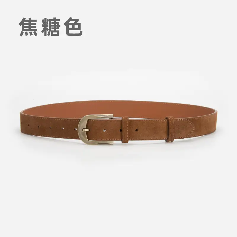 Frosted Velvet Belt Women's Trendy Pin Buckle Belt