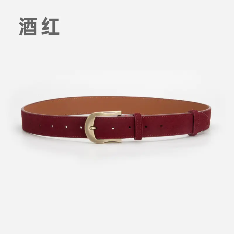 Frosted Velvet Belt Women's Trendy Pin Buckle Belt