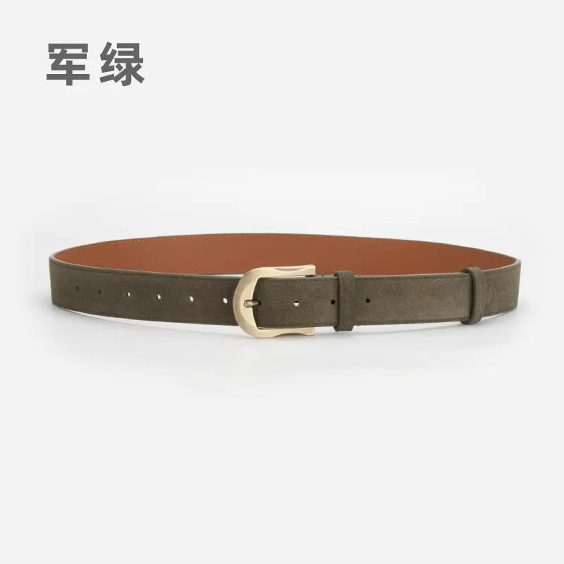 Frosted Velvet Belt Women's Trendy Pin Buckle Belt