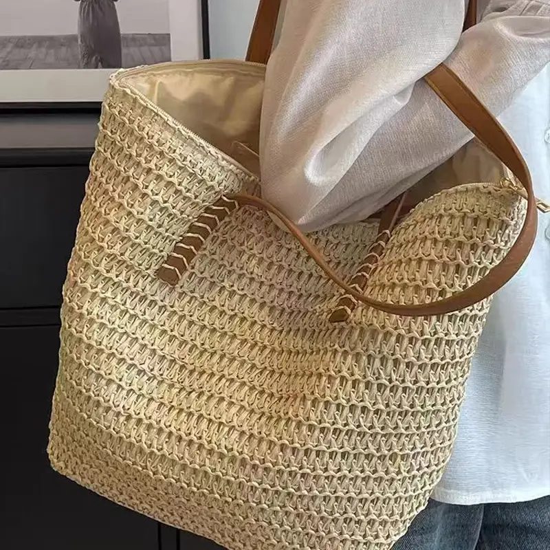Vintage Niche Woven Beach Bag for Women 2026 - Image 11
