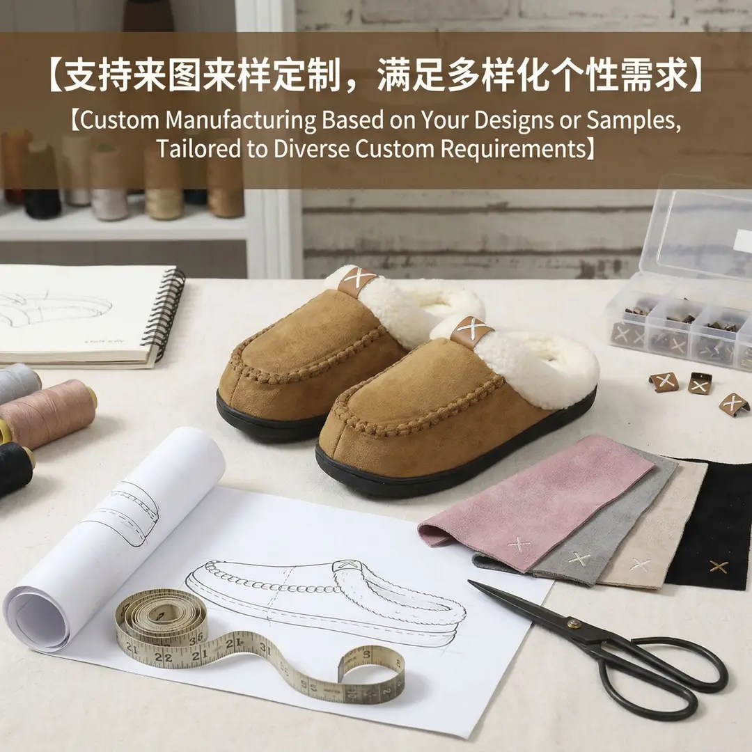 Cross-border Wholesale Mao Mao Slippers Mao Mouth Home Mark Shoes Warm Outer Wear fleece-lined Non-slip Thickened Outer Wear Cotton Slippers