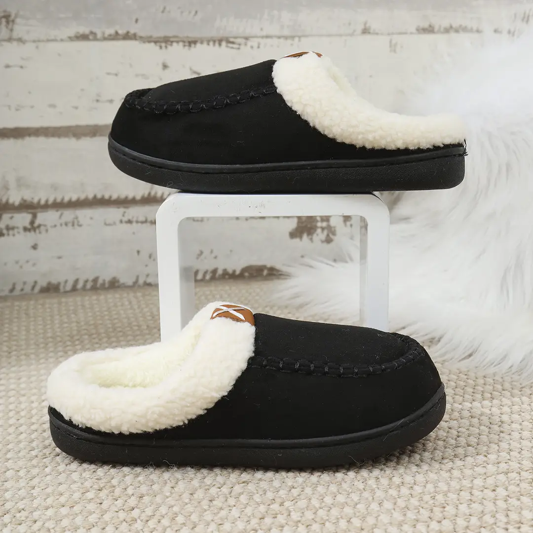 Cross-border Wholesale Mao Mao Slippers Mao Mouth Home Mark Shoes Warm Outer Wear fleece-lined Non-slip Thickened Outer Wear Cotton Slippers