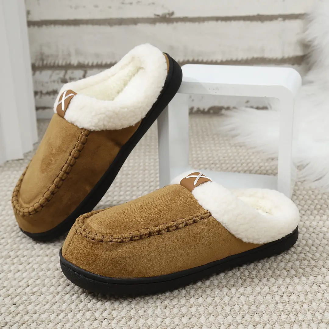 Cross-border Wholesale Mao Mao Slippers Mao Mouth Home Mark Shoes Warm Outer Wear fleece-lined Non-slip Thickened Outer Wear Cotton Slippers