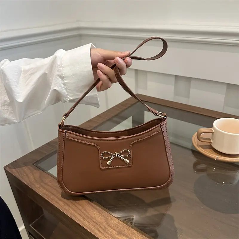 Black Bow Underarm Bag for Women Spring Summer - Image 2