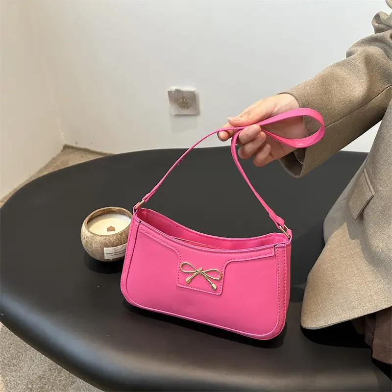 Black Bow Underarm Bag for Women Spring Summer - Image 5