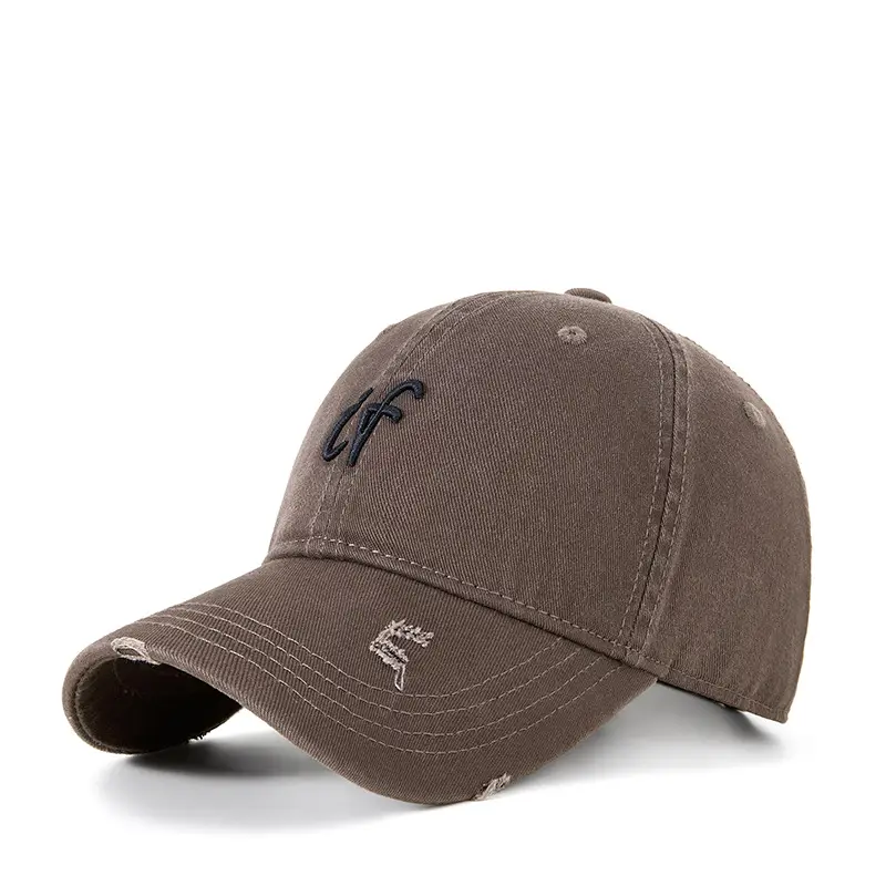 Vintage Embroidered Baseball Cap Men Women Brown - Image 4