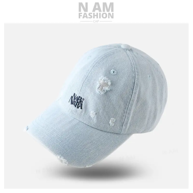 Vintage Wash Denim Baseball Cap Men Women Wide Brim — feature 6