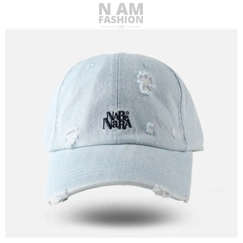 Vintage Wash Denim Baseball Cap Men Women Wide Brim — feature 7