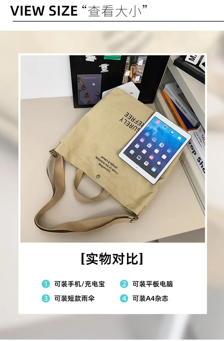 Canvas Vintage Crossbody Bag for Men Women Large Capacity — feature 11