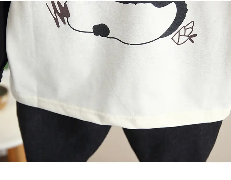 Boys Long Sleeve T-Shirt Cartoon Panda White Black 2024 — feature 10