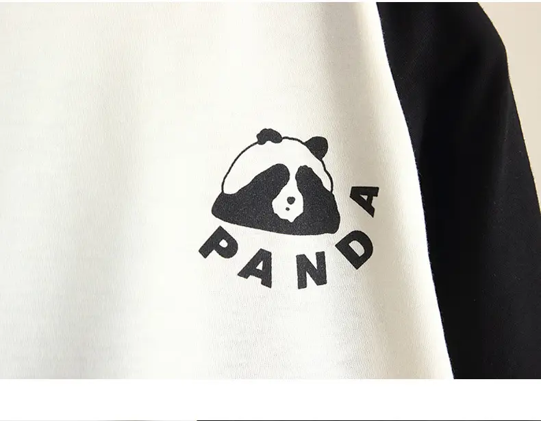 Boys Long Sleeve T-Shirt Cartoon Panda White Black 2024 — feature 5