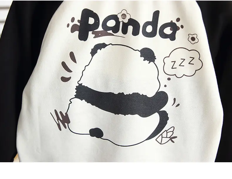 Boys Long Sleeve T-Shirt Cartoon Panda White Black 2024 — feature 9