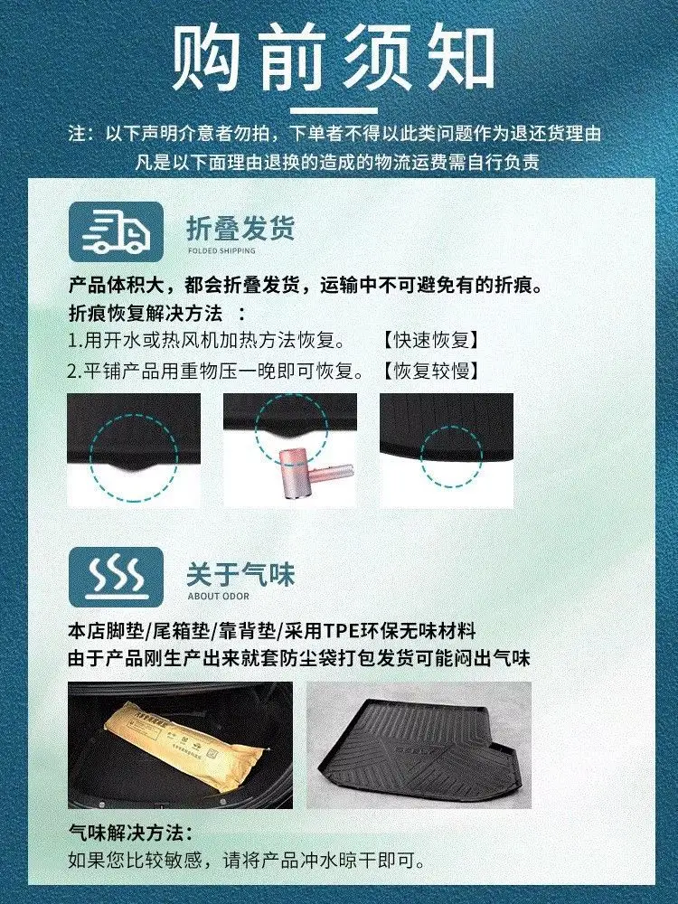 Suitable for 2024 GAC Hao Platinum HT special trunk mat TPE waterproof modified accessories car back trunk — feature 21