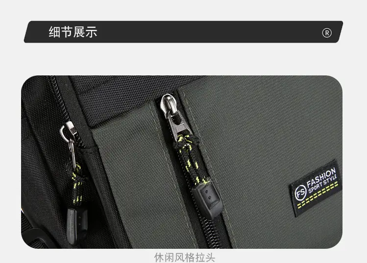 Men's Black Vertical Shoulder Bag with Zip & Strap — feature 31