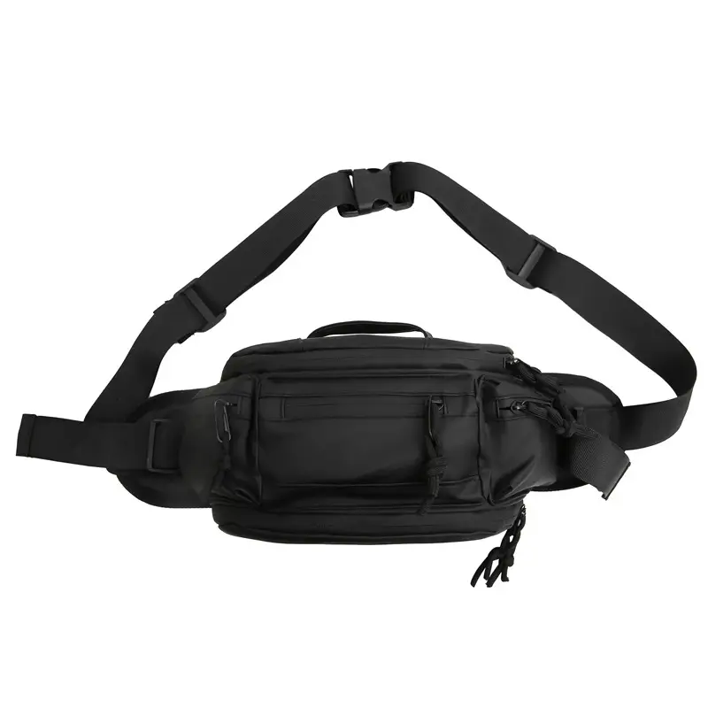 Men's Black Crossbody Bag with Tassel Decor — feature 39