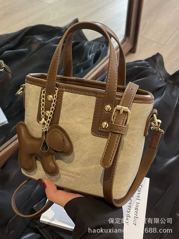 Women's Textured Shoulder Crossbody Bag Brown Gold