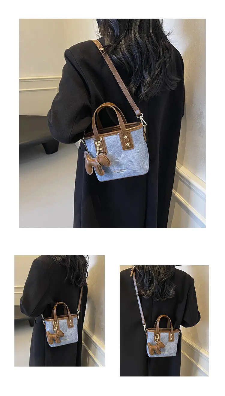 Women's Textured Shoulder Crossbody Bag Brown Gold — feature 10