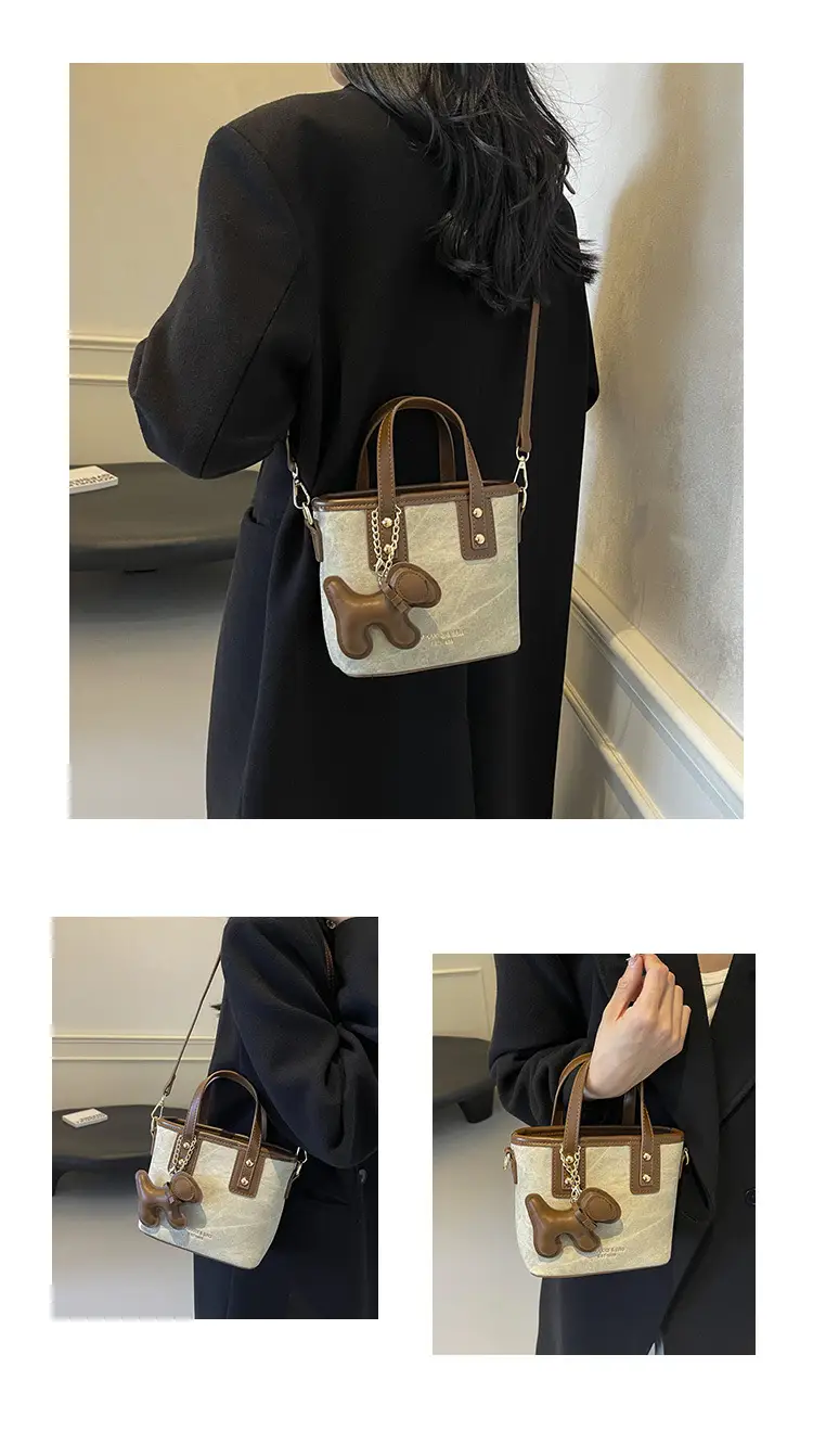 Women's Textured Shoulder Crossbody Bag Brown Gold — feature 11