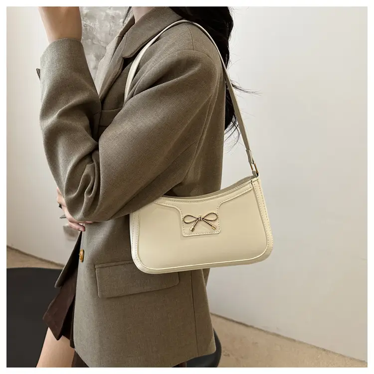 Women's Brown Bow Shoulder Bag 2024 Autumn — feature 11