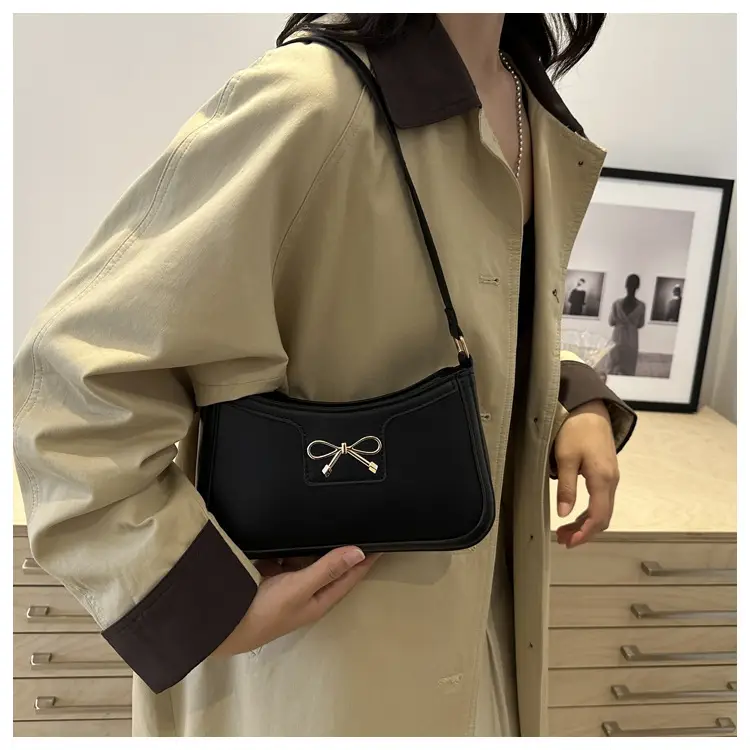 Women's Brown Bow Shoulder Bag 2024 Autumn — feature 13