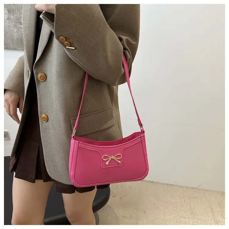 Women's Brown Bow Shoulder Bag 2024 Autumn — feature 15