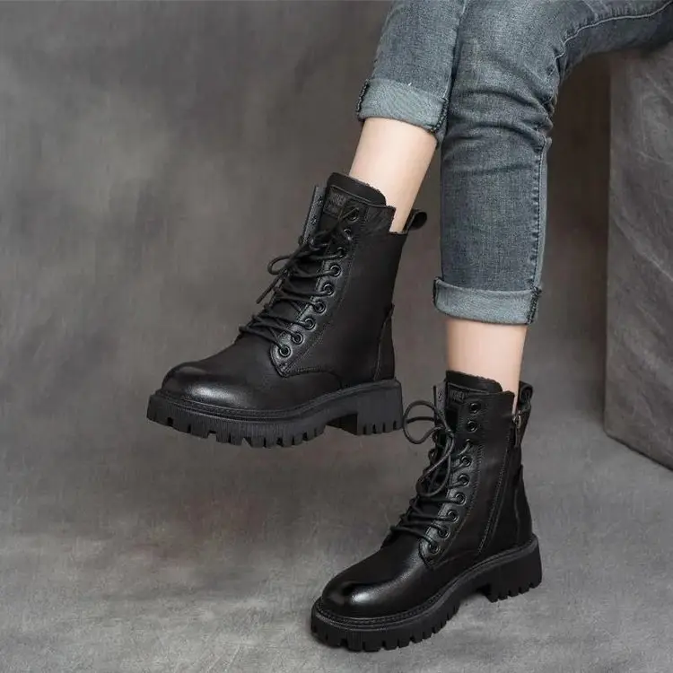 Women's Fleece-Lined Boots 2024 Winter Thick Bottom