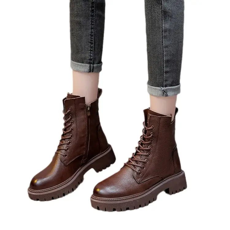 Women's Fleece-Lined Boots 2024 Winter Thick Bottom
