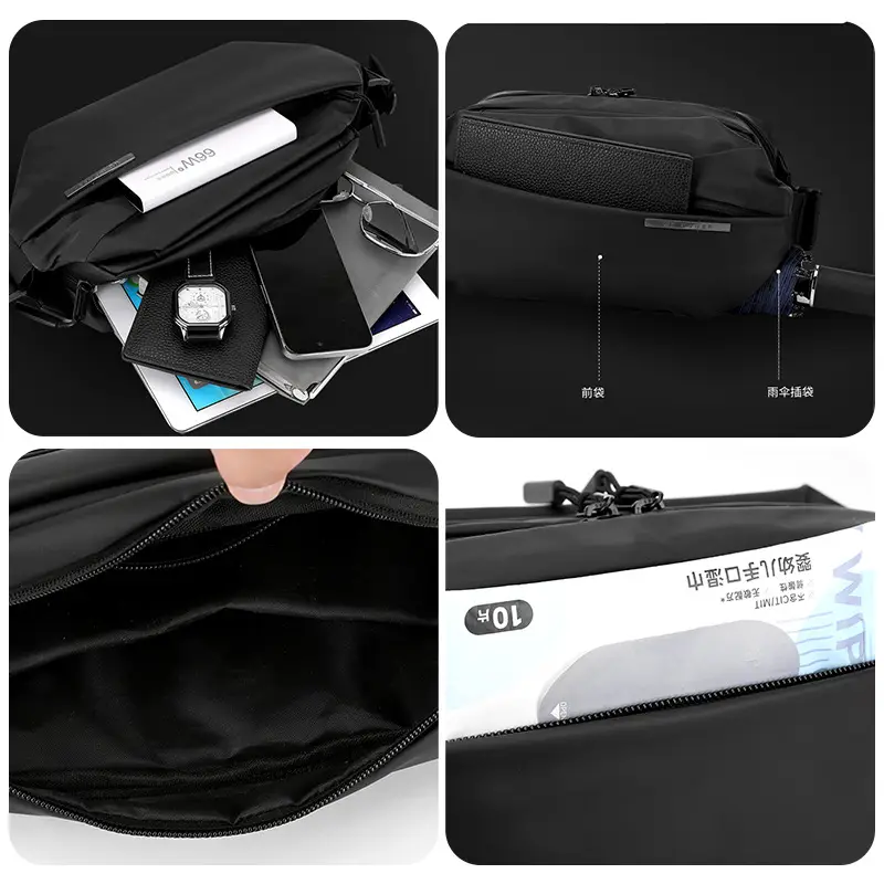 Men's Black Crossbody Bag Casual Sports Wear