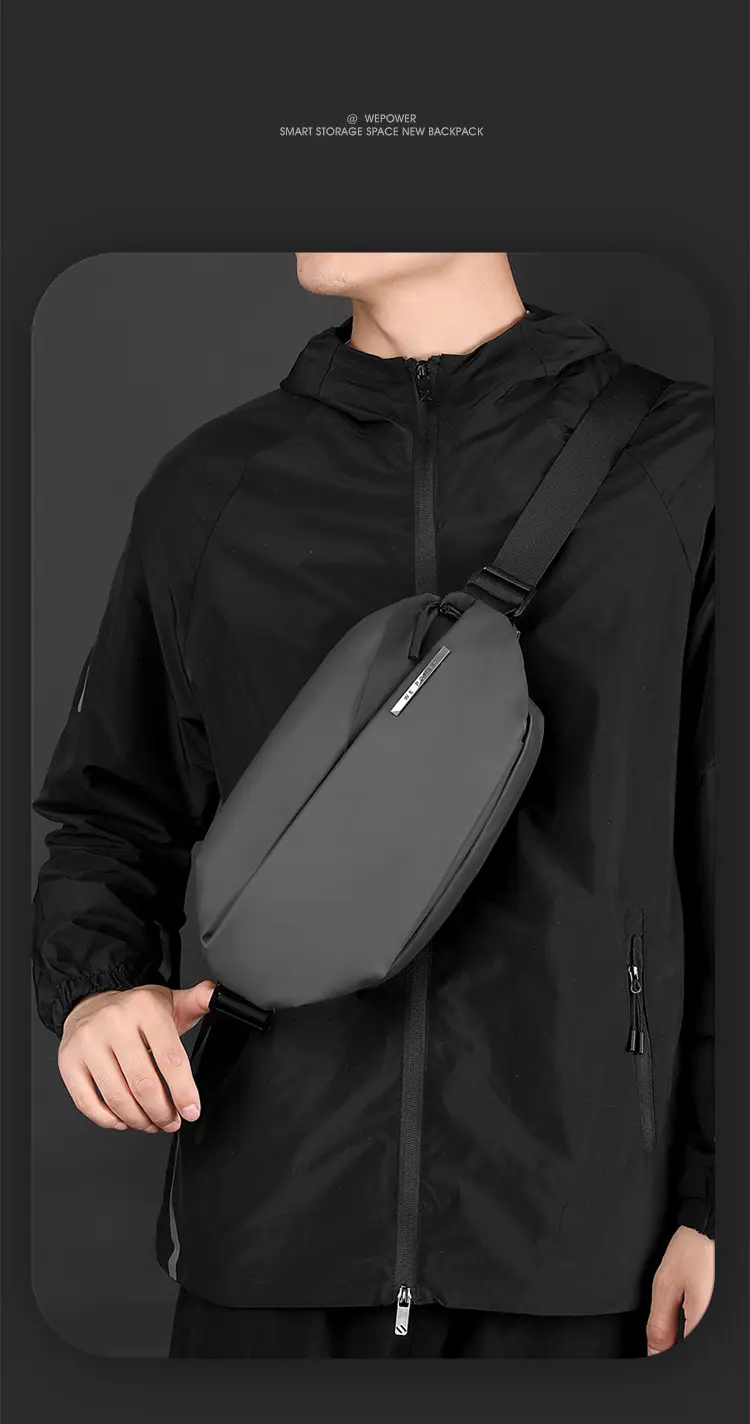 Men's Black Crossbody Bag Casual Sports Wear — feature 15
