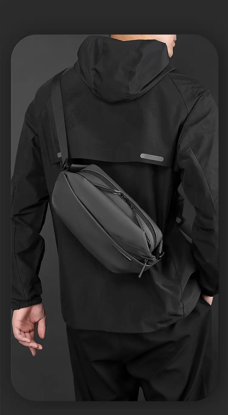 Men's Black Crossbody Bag Casual Sports Wear — feature 4