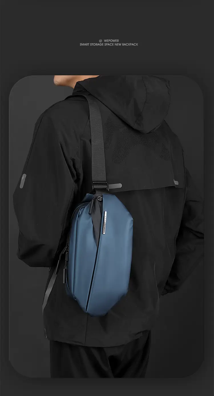 Men's Black Crossbody Bag Casual Sports Wear — feature 5