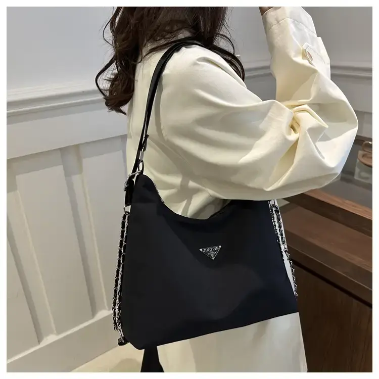 Black Nylon Shoulder Tote Bag for Women 2024 — feature 16