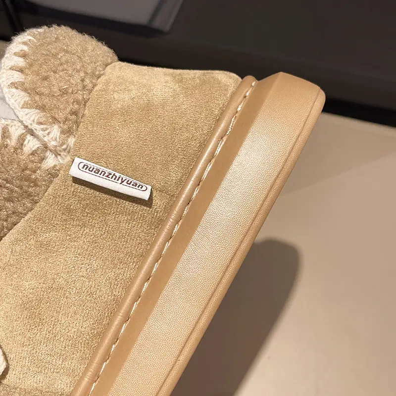 Warm Edge New Snow Boots Women's Winter Warm Cute Bear Outer Wear Bow High-top EVA Thick Cotton Shoes