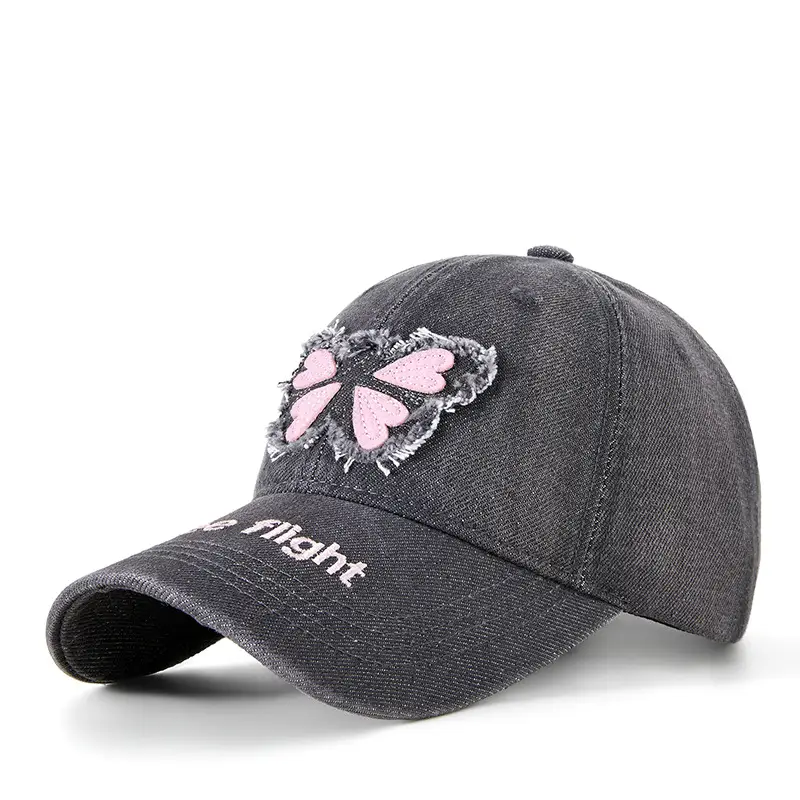 American Street Butterfly Denim Cap Vintage Washed - Image 2