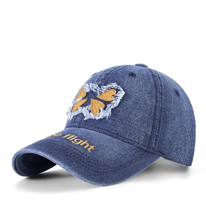 American Street Butterfly Denim Cap Vintage Washed - Image 3