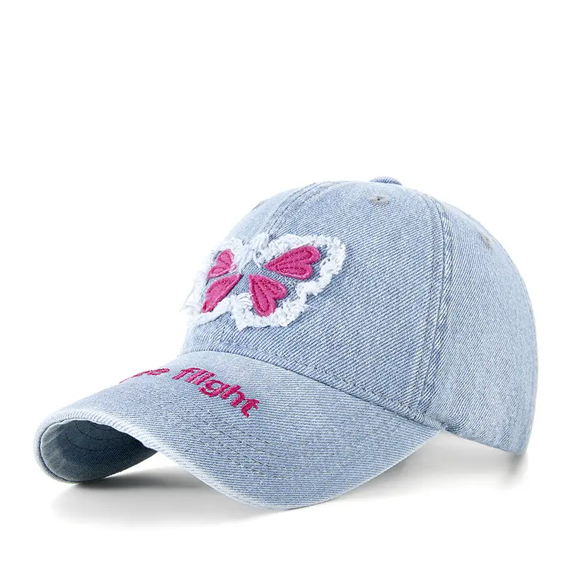 American Street Butterfly Denim Cap Vintage Washed - Image 5