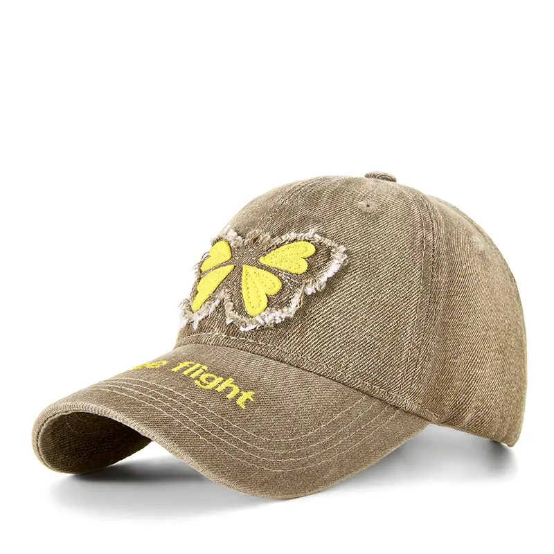 American Street Butterfly Denim Cap Vintage Washed - Image 6