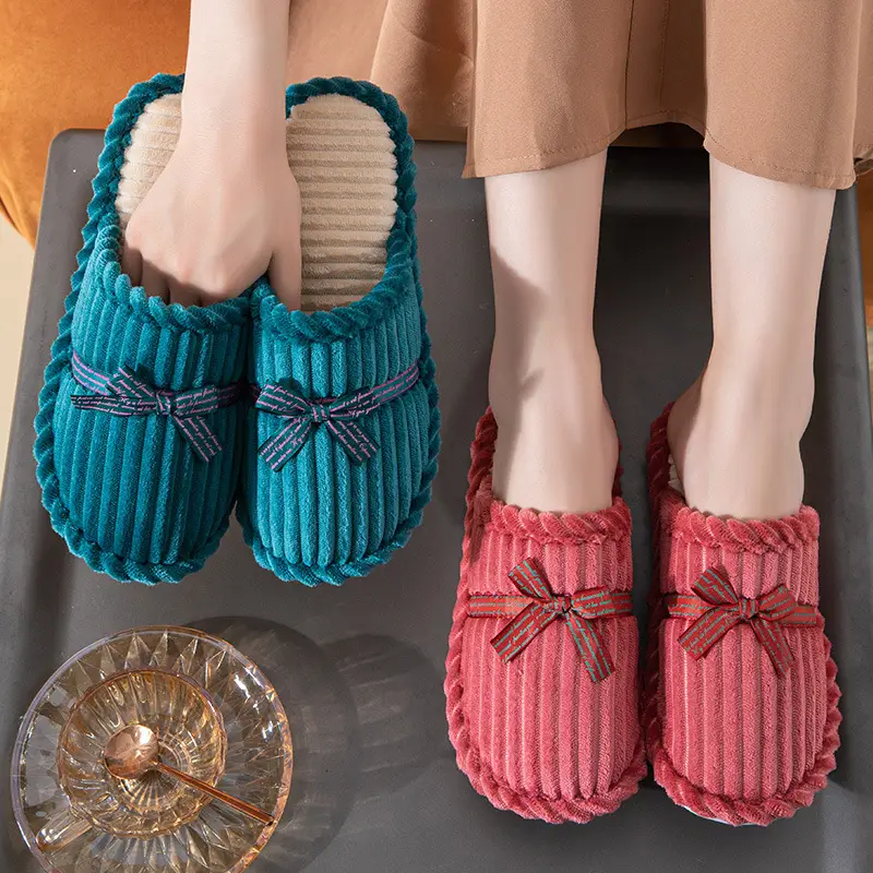 Bedside Hospitality Cotton Slippers Women's Autumn and Winter Household Indoor Men's Couple Anti-Slip Bottom Warm Slippers for Couple