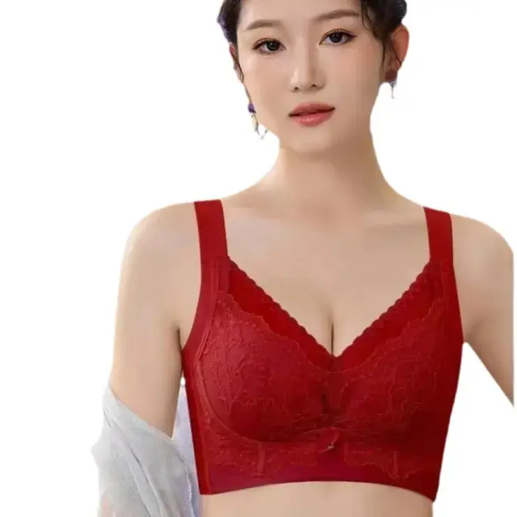 Red Lace Push-Up Bra with Adjustable Band - Image 11