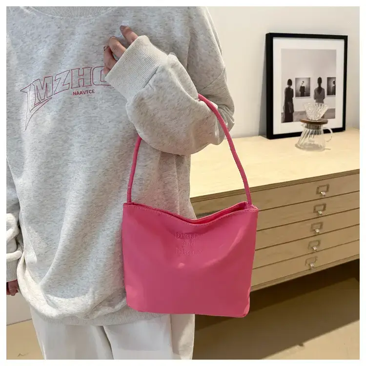 Women's Black Shoulder Bag with Warm Wool Top — feature 12