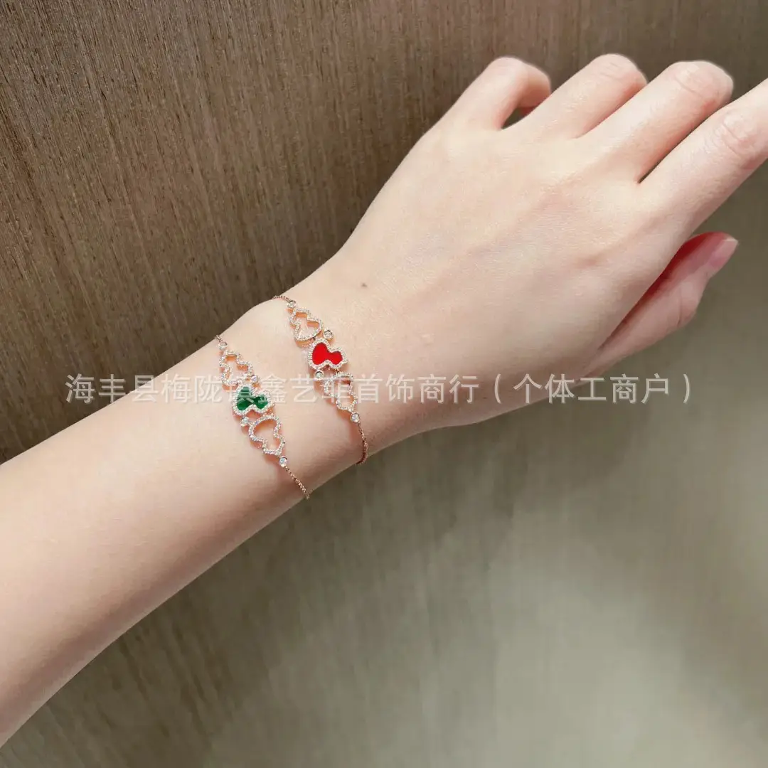 Qijia S925 Sterling Silver Gourd Bracelet with Hollow Diamond Inlay for Women — feature 11