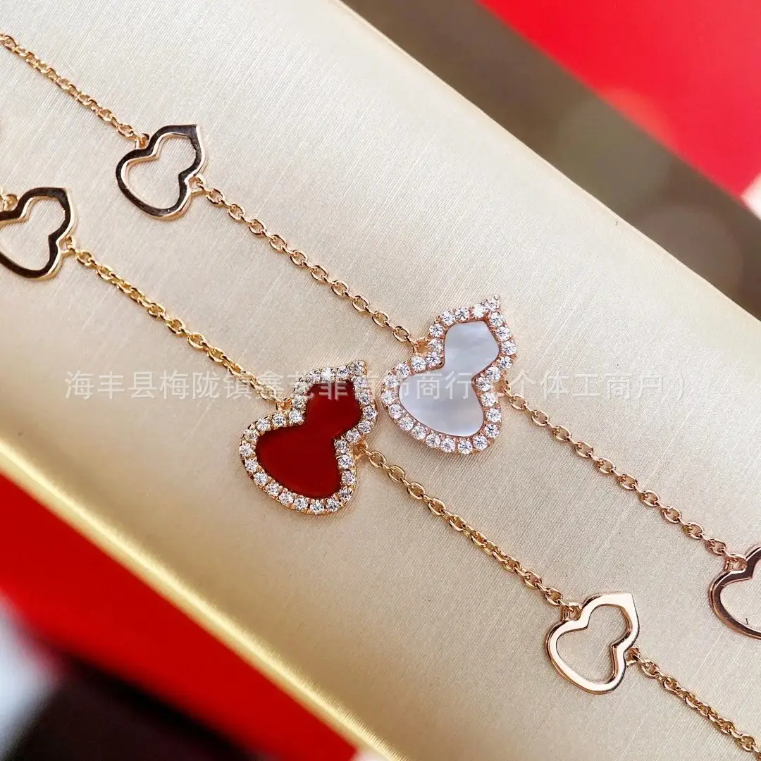 Qijia S925 Sterling Silver Gourd Bracelet with Hollow Diamond Inlay for Women — feature 13