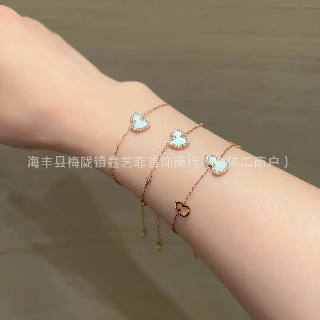 Qijia S925 Sterling Silver Gourd Bracelet with Hollow Diamond Inlay for Women — feature 15